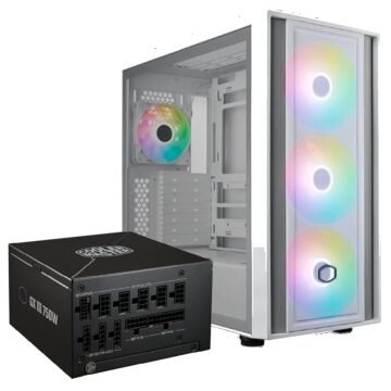 Combo Gamer Master - Master Box 600 White / GX3 Gold 750W 80 Plus Modular